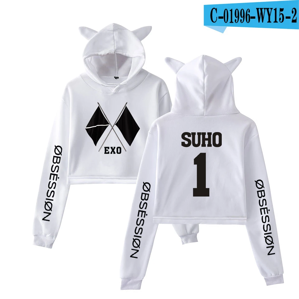 KPOP EXO, альбом,, 6-й альбом, OBSESSION WE ARE ONE EXO, модный принт, кошачьи уши, топ, женские толстовки, толстовка, сексуальная одежда - Цвет: picture color