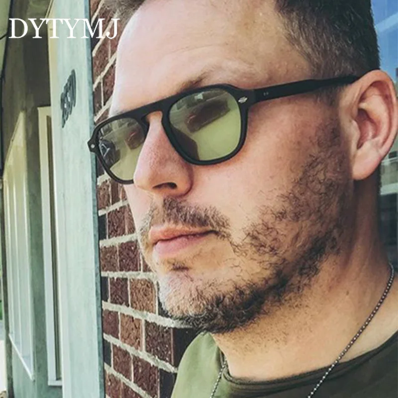 

DYTYMJ Classic Round Men Sunglasses Vintage High Quality Plastic Sun Glasses for Men Mirror Gradient Sunglasses Oculos De Sol