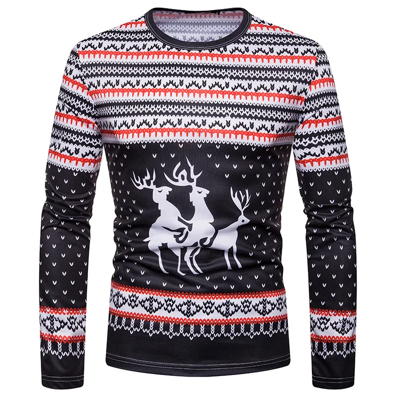 

2020 Christmas Mens T-Shirt O-Neck Long Sleeve Men T Shirt For Male Lycra And Cotton T-Shirts Man Clothing TShirt Brand Tees