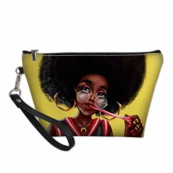 

Aftro Art African Cosmetic Cases For Women Fashion Black Girls Travel Organizer Make Up Box Ladies Function Wash Kit Bags Bolsa