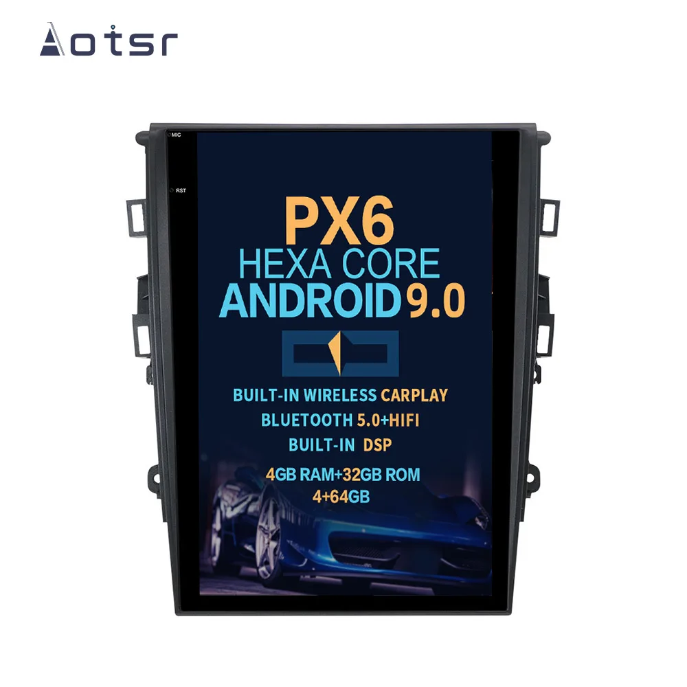 Автомобильная магнитола AOTSR Android 9 для Ford Fusion Mondeo MK5 2013 2019 мультимедийный плеер GPS