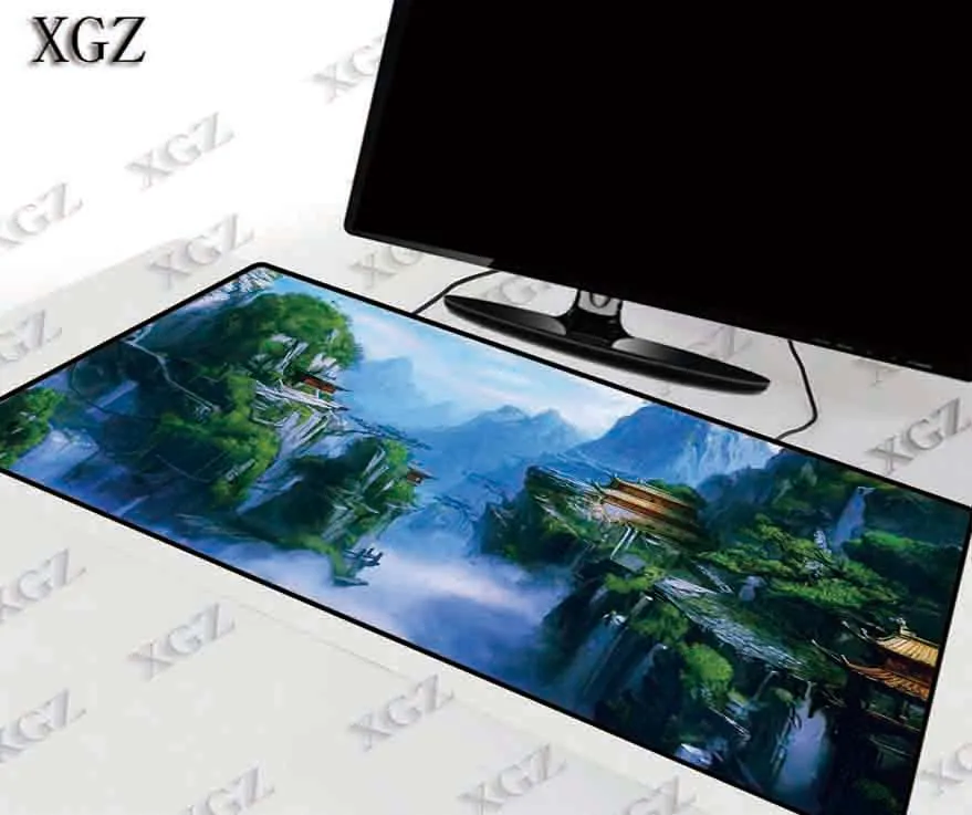 

XGZ Fantasy Forest Landscape Large Size Gaming Mouse Pad PC Computer Gamer Mousepad Desk Mat Locking Edge for CS GO LOL Dota XXL