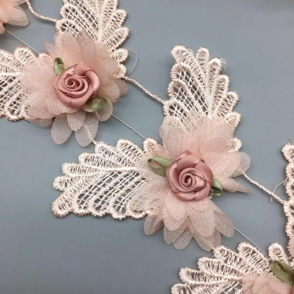 3D Flower Lace Dress lace ribbon lace fabric lace sewing supplies lace accessories lace garment accessories lace decoration lace frontal wig clothing craft accessories For Wedding Dress Lace Trim