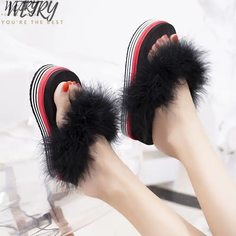 fenty slippers fur