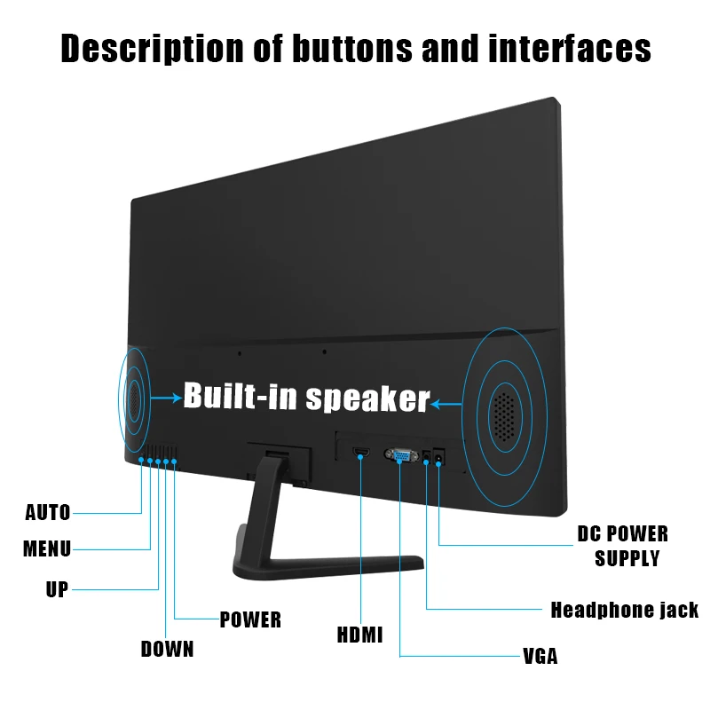 JOHNWILL 19 &quotмонитор hdmi на тонкопленочных транзисторах тонкоплёночных игровой