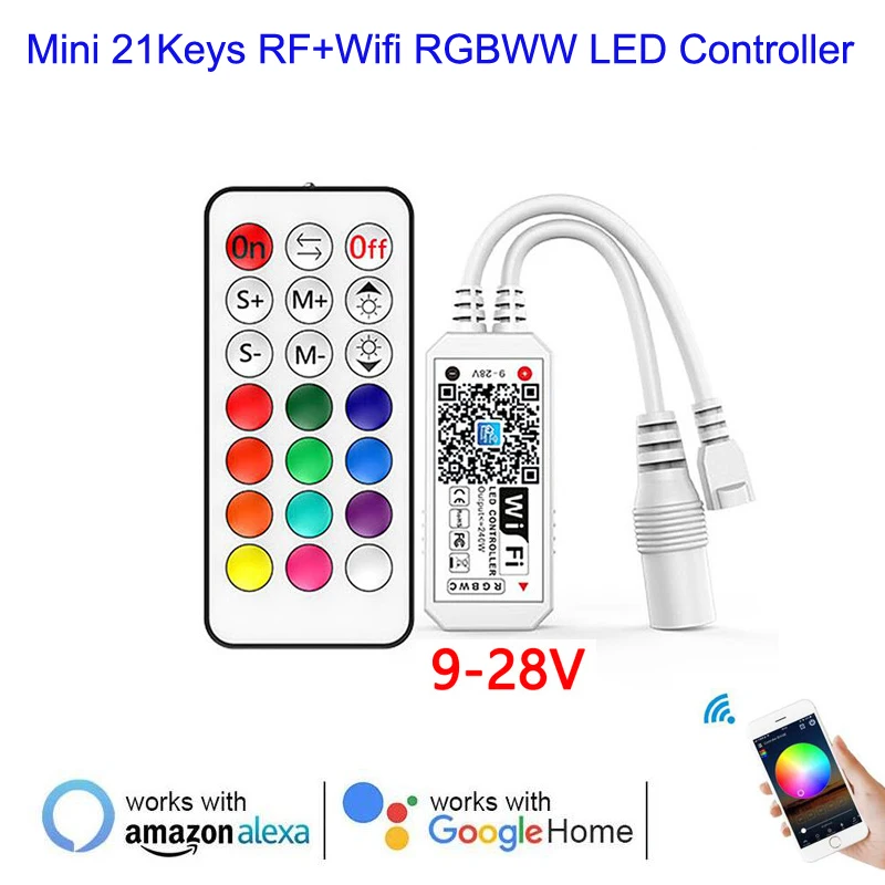 9-28 в Magic Home RGBWW RGB + CCT светодиодный контроллер Wi-Fi и Радиочастотное оборудование