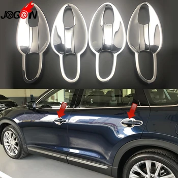 

For Mazda CX-9 CX9 2017 2018 Car Styling Side Door Body Handle Bowl Cover Trim Sticker Accessories Glossy Silver ABS Chrome