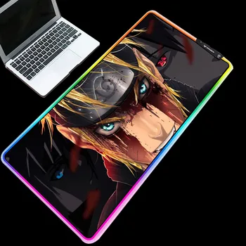 

Exquisite large size RGB computer mouse pad Naruto series pattern keyboard pad LED colorful lighting high quality table mat