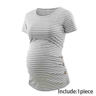 pic Комплект из 3 предметов; Одежда для беременных; Ropa Embarazada; футболка; топы; Футболка для беременных; повседневная одежда с оборками сбоку - Цвет: pic