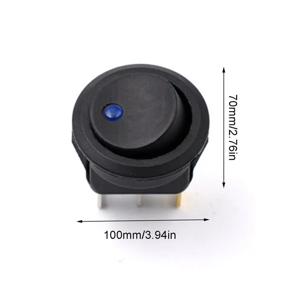 5Pcs Led Dot Light 12V Car Auto Boat Round Rocker On/Off Toggle Spst Switch Easy Setup With Keyhole Slot