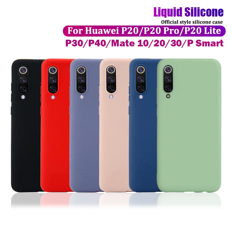 Силиконовый чехол для Huawei P20 P30 Mate 20 30 Lite Pro жидкий ударопрочный телефона Honor 8 9 10 8X 9X