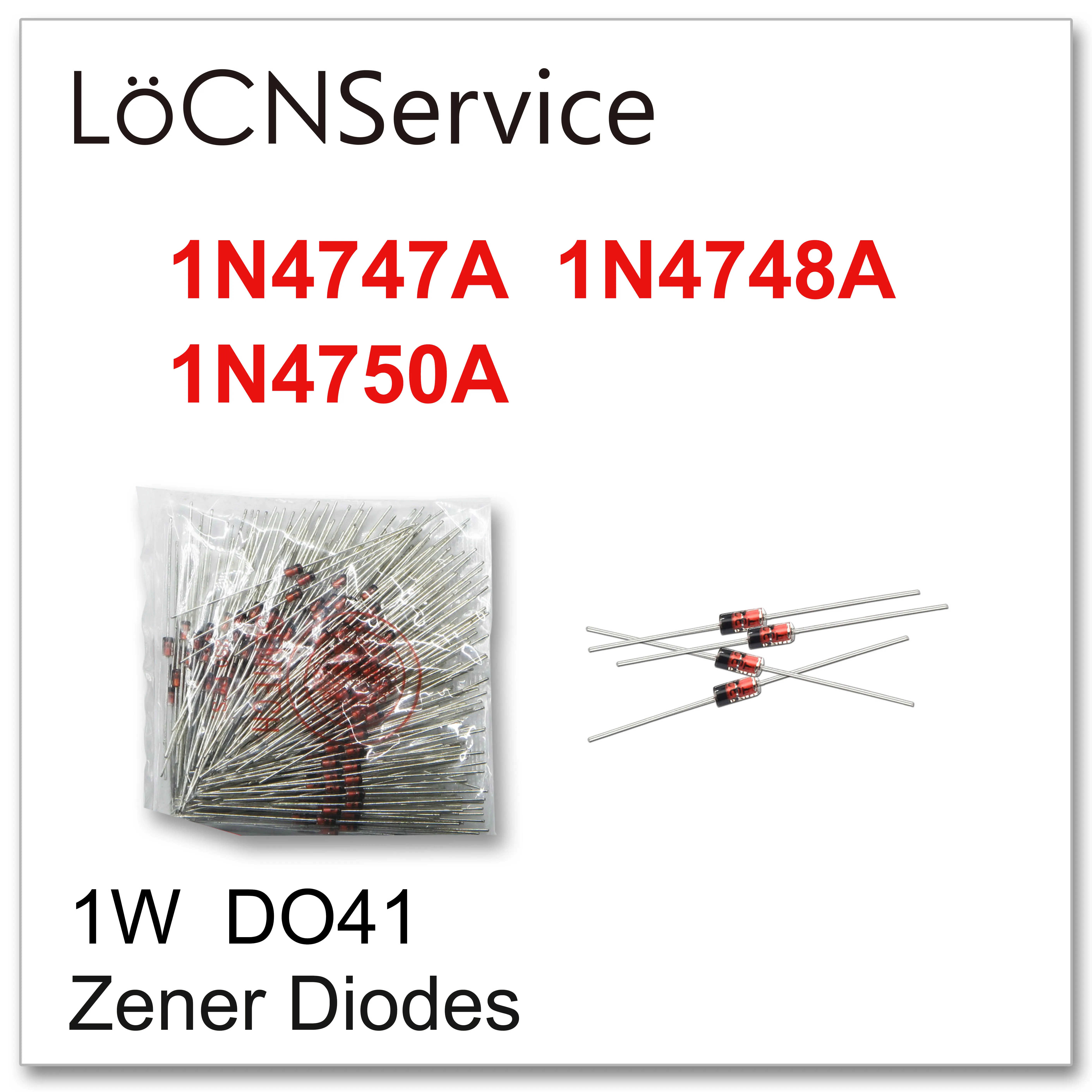 LoCNService 250 шт. 1 Вт DO41 1N4747A 1N4748A 1N4750A 20 в 22 27 кремниевый планарный стабилитрон высокого