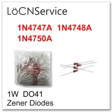 LoCNService 250 шт. 1 Вт DO41 1N4747A 1N4748A 1N4750A 20 в 22 27 кремниевый планарный