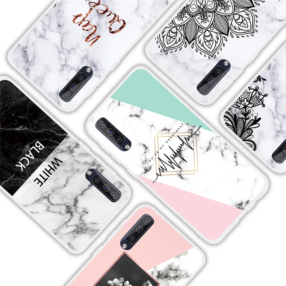 Мрамор чехол для samsung Galaxy A50 A70 M10 M20Soft Силиконовая задняя крышка Huawei A20 A30 A40 A60 A80 A90 M30
