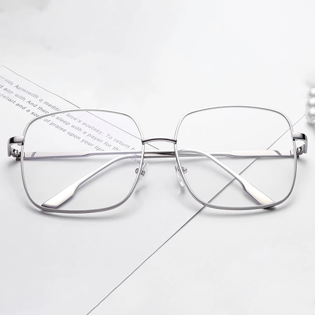 Модные солнцезащитные очки унисекс Квадратная Металлическая оправа для близорукости очки анти-синие очки