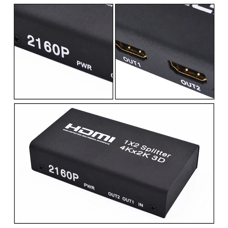 ABKT- HDMI 1x2 сплиттер поддержка 4K x 2 K, 3D HDMI один-в и два-выход сплиттер EU plug