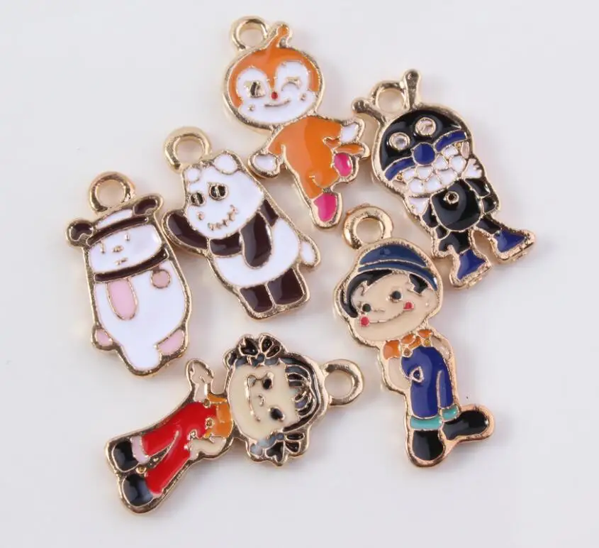 10pcs enamel cartoon charm for jewelry making fashion earring pendant bracelet and necklace charms