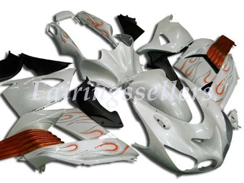 Пресс-форма для мотоцикла ABS Обтекатели комплект подходит для kawasaki Ninja ZX-14R 2006 2007 2008 2009 2010 2011 черный и красный цвета пламени