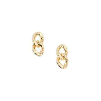 

LOZRUNVE Jewellery 925 Plain Silver Simple Link Chain Stud Earring