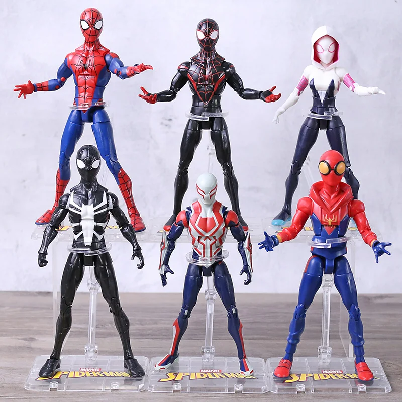 

Marvel Spiderman Peter Parker Miles Morales Gwen Stacy Spider Man 2099 PVC Action Figure Collectible Model Toy