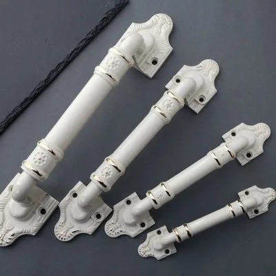 

3.75'' Chic Lvory White Gold Door Handle Cupboard Pulls Dresser Handle Kitchen Cabinet Door Handle Furniture Hardware 96mm
