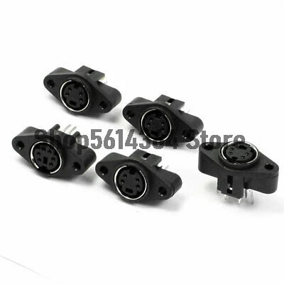 5 Pcs Computer DIN 4 Mini Pin Female Connector Port S-video Adapter Sockets