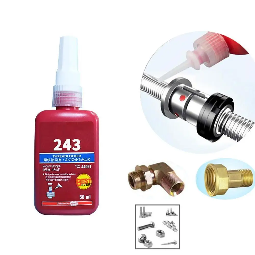 

New Hot 1 Pcs 243 Medium Strength Threadlocker Anaerobic Adhesive Glue Blue Threadlocker Anaerobic Adhesive Glue