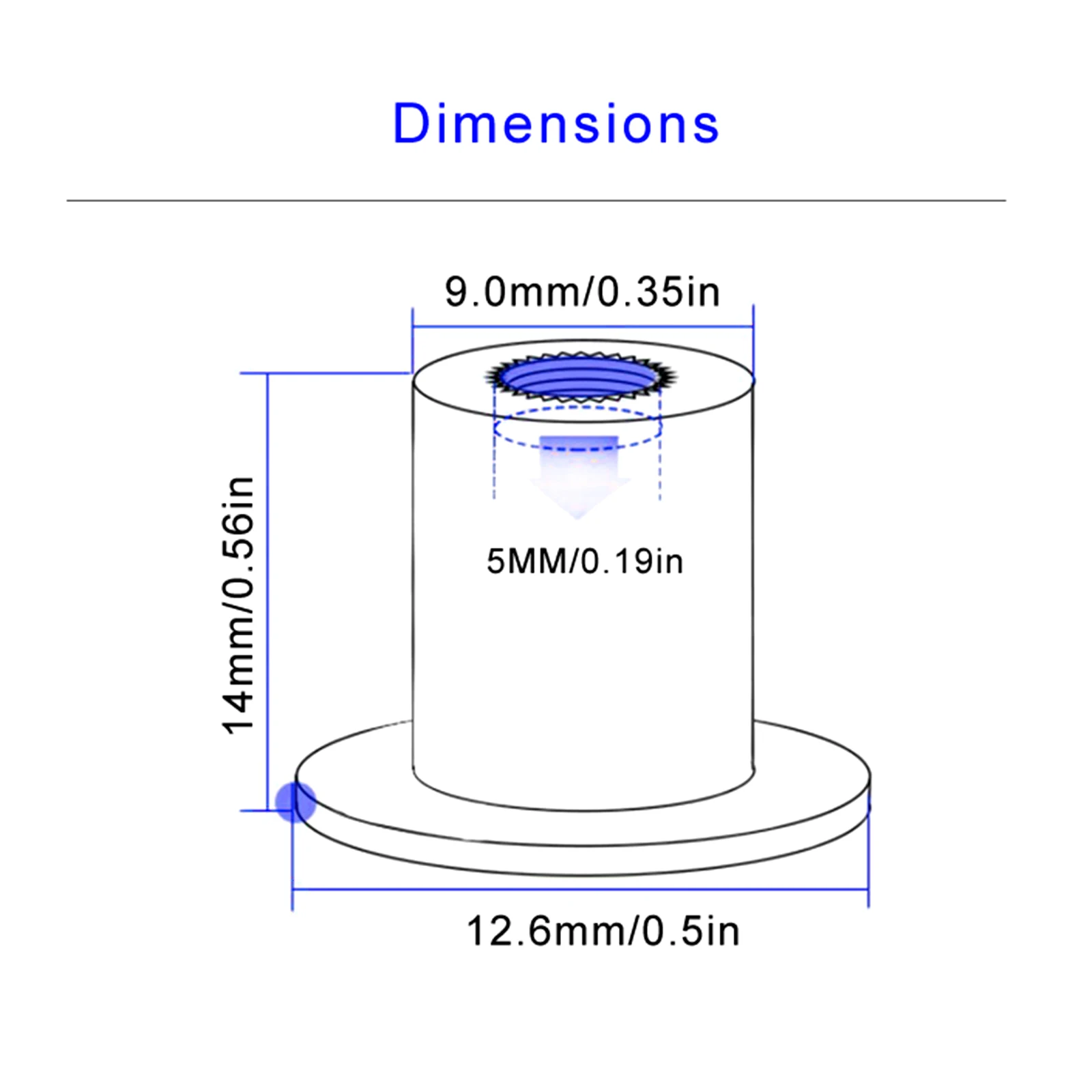 10 Pezzi Dadi In Gomma M5 Dadi 5 Mm / 0,2 Pollici Motocicli - Foto 7