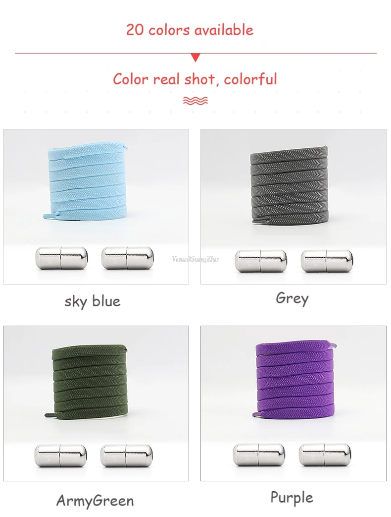 New Elastic Laces without ties Shoelaces for Sneakers Flat No Tie Shoe laces Kids Adult Quick Shoe lace Rubber Band Shoestring