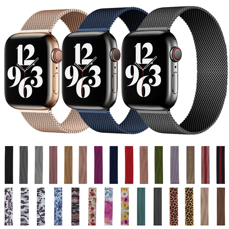 Металлический ремешок для Apple Watch band 44 мм 42 40 38 45 41 магнитный браслет из