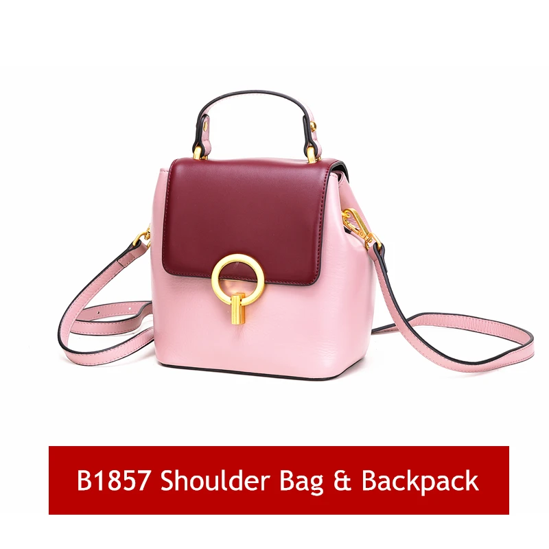 B1857 Pink BISON DENIM, коровья кожа, роскошные сумки, женские сумки, дизайнерская Новая сумка на плечо, высокое качество, сумка через плечо для женщин, B1669 - Цвет: B1857 Pink