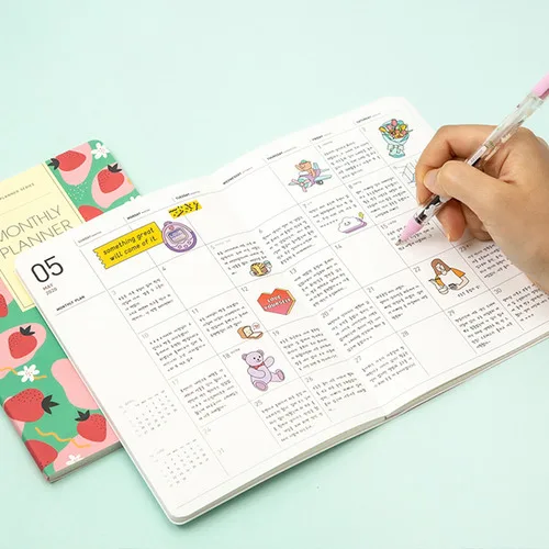 Красочные для составления плана на месяц еженедельник книга 25,3*18,7 см 64P корейский модный Планировщик подарок