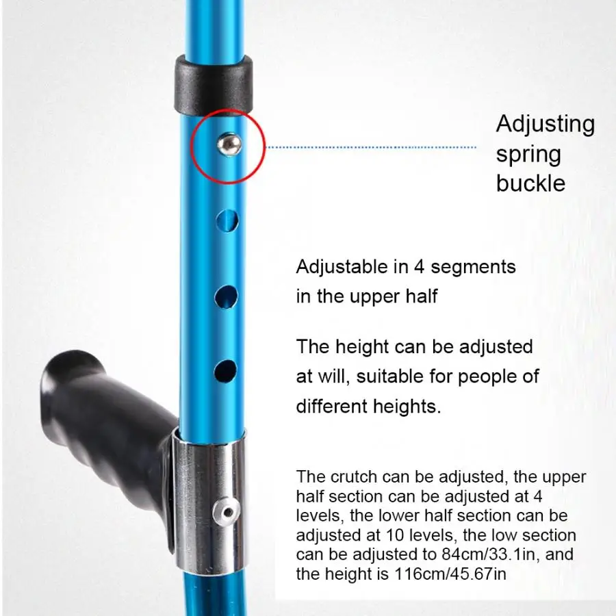 Collapsible Telescopic Folding Cane Adjustable Underarm Walking Stick Aluminum Alloy Crutch for Elderly Disabled walking cane underarm crutches