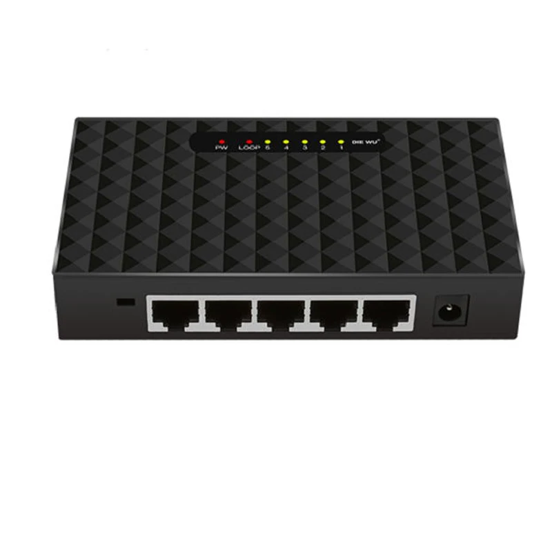 10/100M 5 Порты и разъёмы Ethernet быстродействующий коммутатор Soho сетевой коммутатор gigabit черный