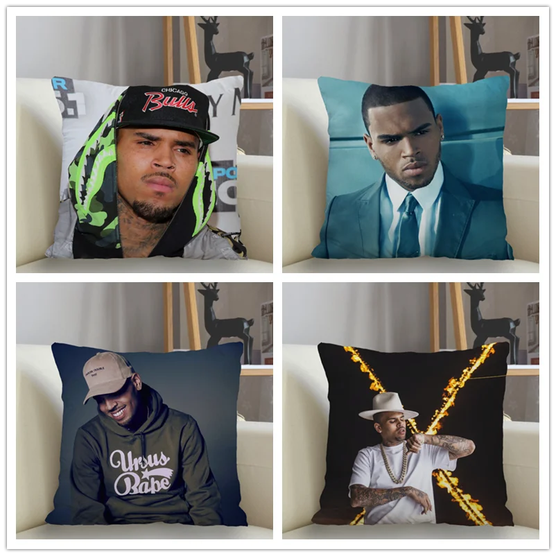 

Musife Chris Brown Pillowcase Custom Square Pillow Cover Case Zipper Pillowcase 35X35,40x40,45x45cm Drop Shipping