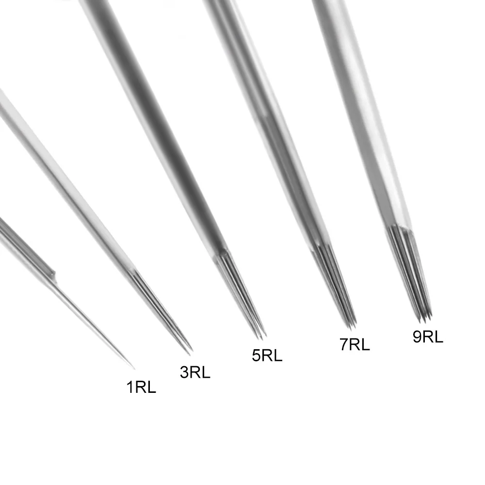 

50Pcs 1RL 3RL 5RL 7RL 9RL Tattoo Needle Set Stainless Mixed Type Tattoo Needle for Tattoo Eyebrow Pen Machine Permanent Makeup