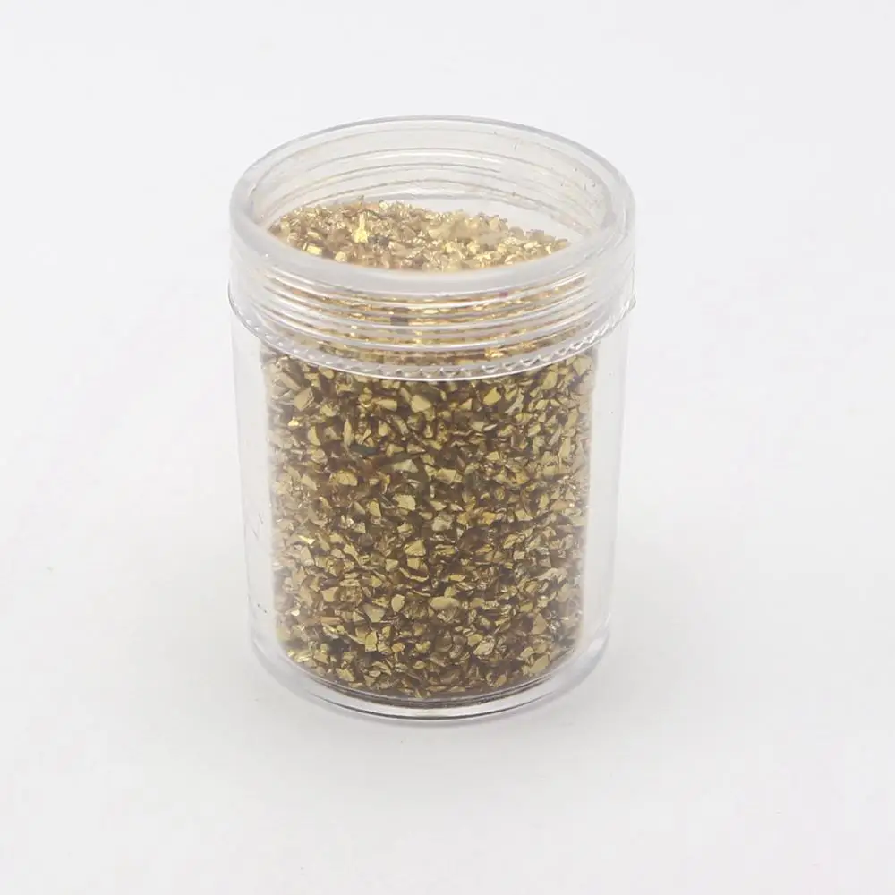 45GramGoldGlassCrushedChipsIrregularShapeNailArtTipsStorage