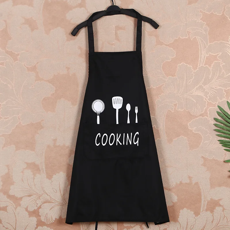1PC Polyester Water-Proof Oil-proof Women Apron Sleeveless For Kitchen Baking Cooking Aprons Black White Women Man Aprons