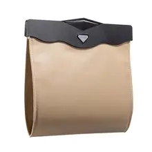 Умный светодиодный автомобильный мусорный бак водонепроницаемый мешок для мусора кожаный карман для хранения многоразового использования