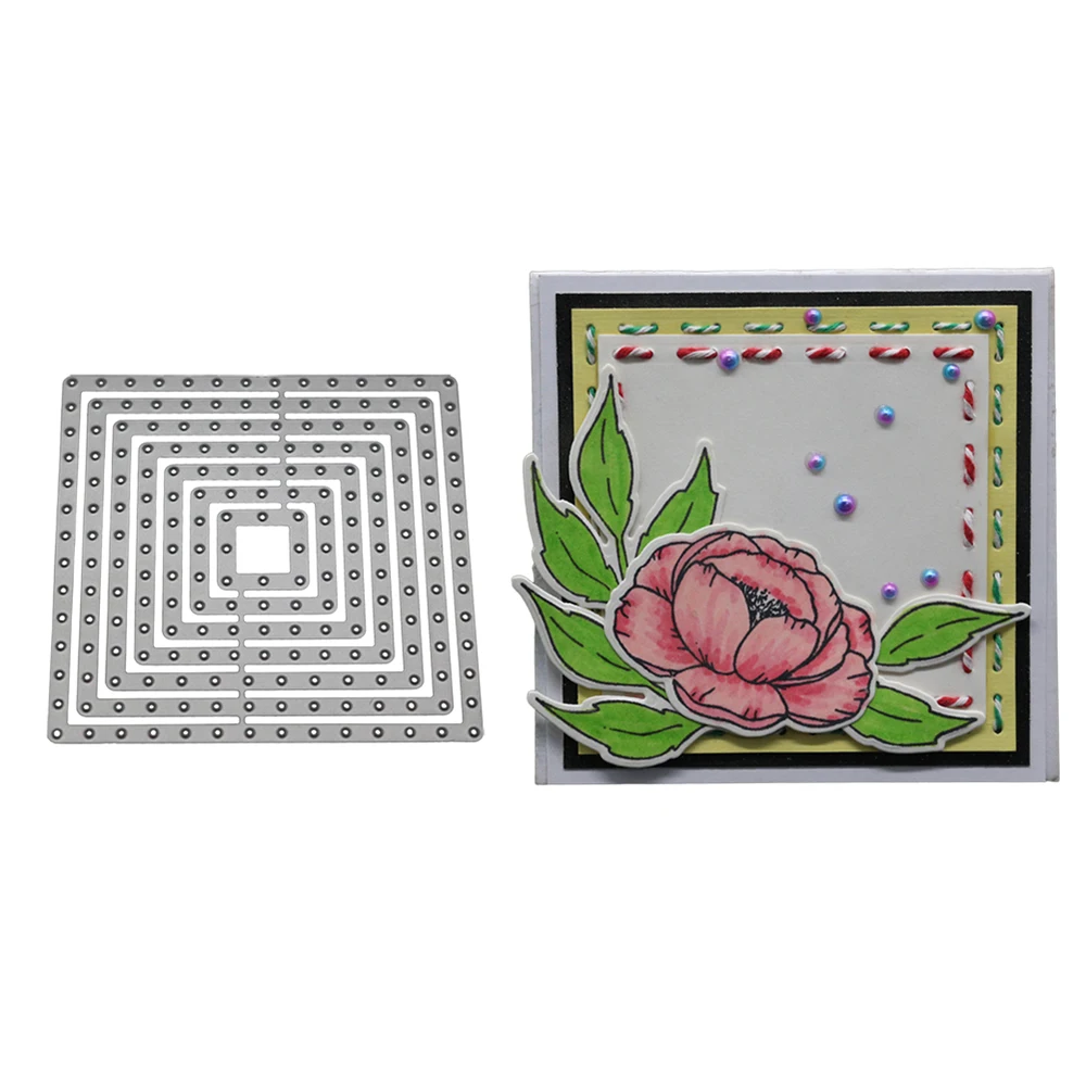 

2 Kind Square Frame Adv-one Metal Cutting Dies Stencils For DIY Scrapbooking Embossing Paper Cards Photo Album Making Craft
