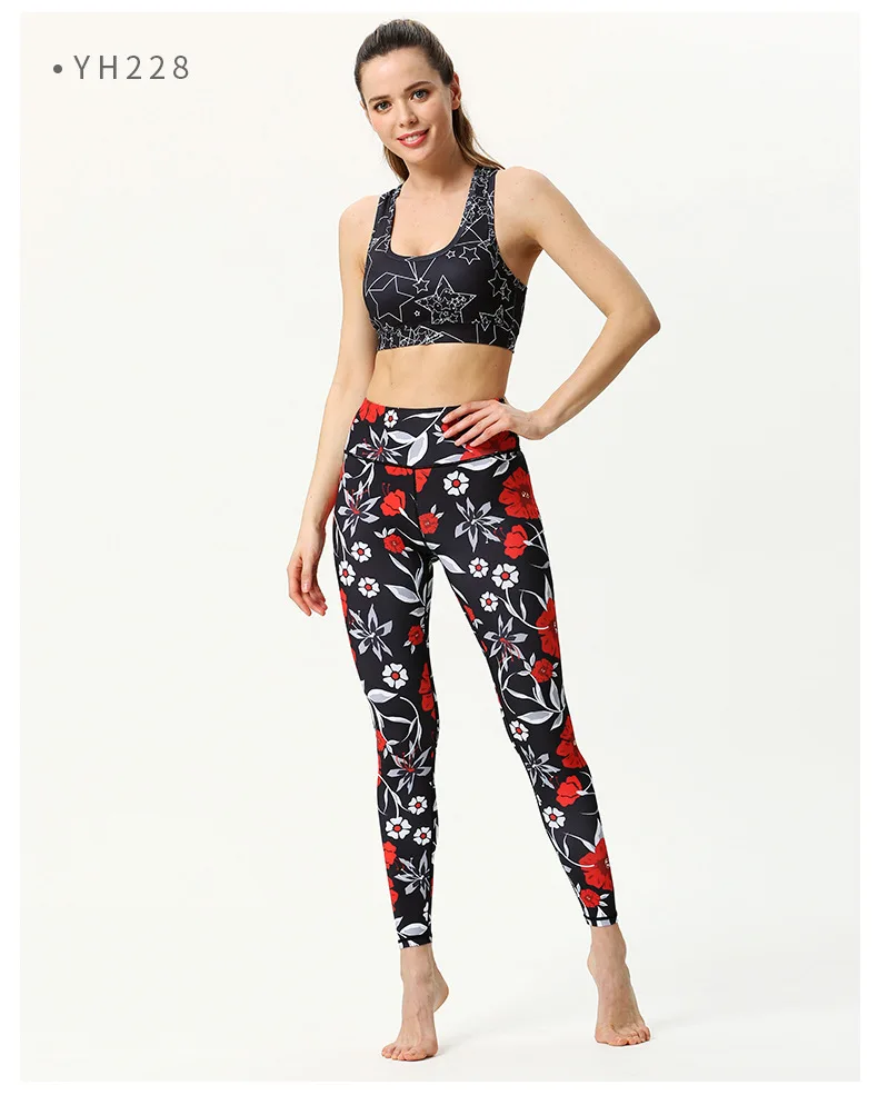С высокой талией для йоги брюки женские фитнес спортивные Леггинсы с принтом эластичные тренировочные трико s-xl брюки для бега плюс размер