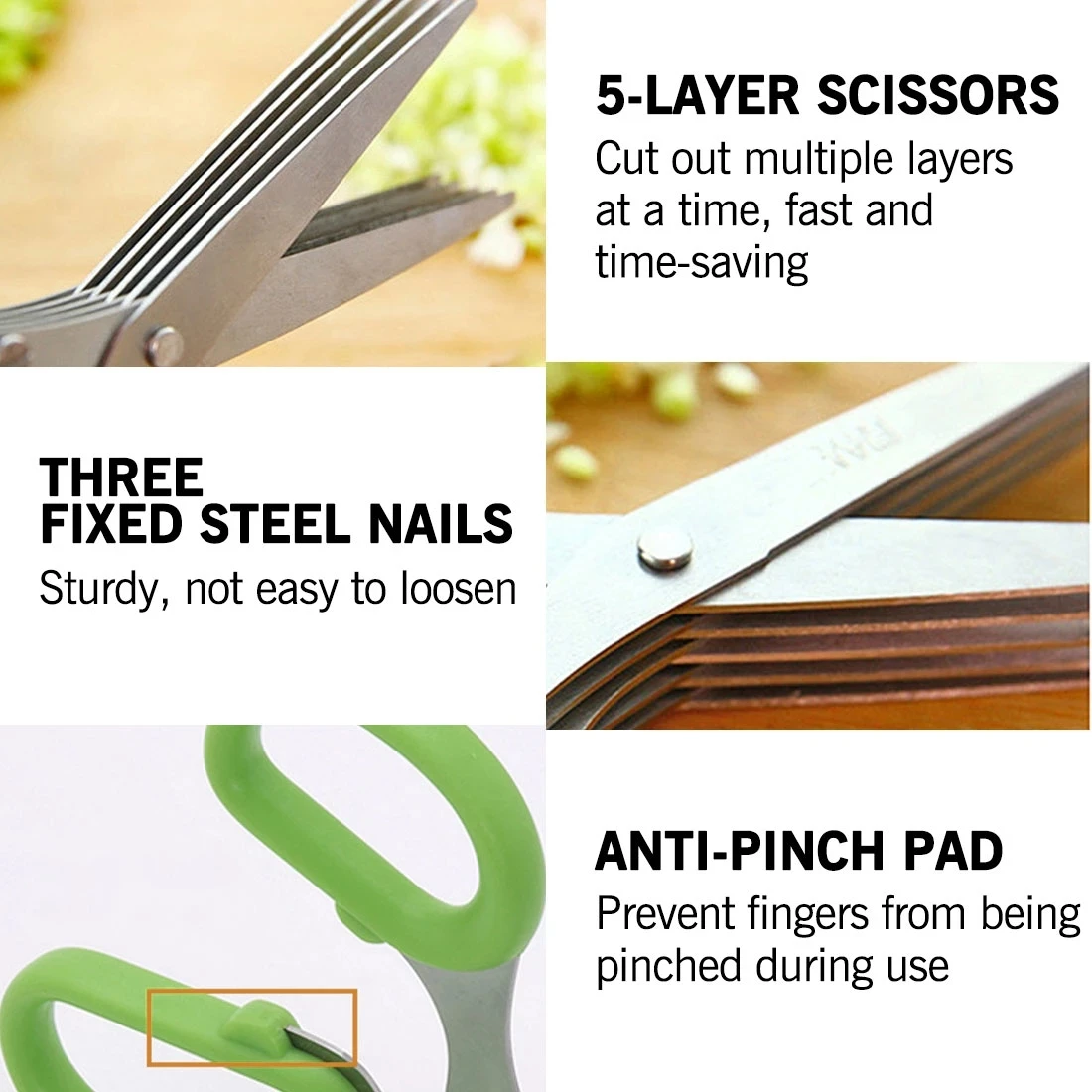 Multi-Layers Mess-Free Kitchen Scissors| Kitchen Gadgets