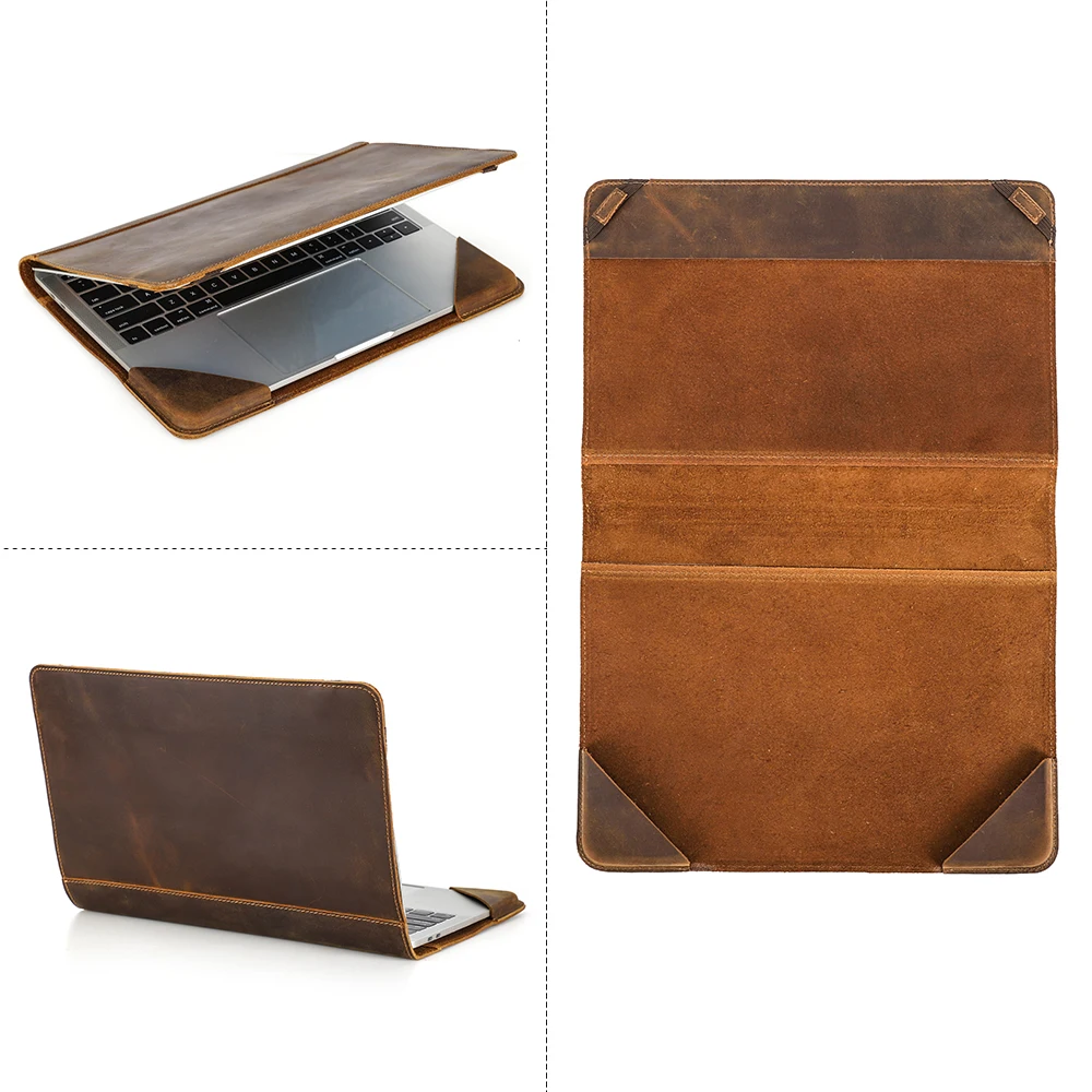 Família de Contato-capa de Laptop de Couro Nubuck para Apple Macbook Pro Air Notebook Manga Protetora Bolsa de Capa Retro 133 Pol 154 Pol - Imagem 5
