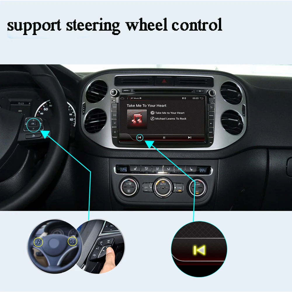 Best Car autoradio GPS navi Android 8.1 Octa core 2 Din Car DVD For Volkswagen/Golf/Polo/Tiguan/Passat/b7/b6/SEAT/leon/Skoda/Octavia 2