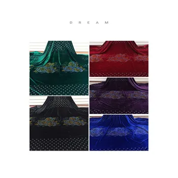 

Nigerian Stones Lace Fabrics 2020 green High Quality African Velvet Lace Fabric Wedding French Tulle Lace Material For Dress