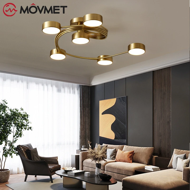 

Art Deco Ceiling Lights With Metal in Gold For Living Room Bed Room LED Ceiling Lamp Modern Surface Mounted Rooms Lighting