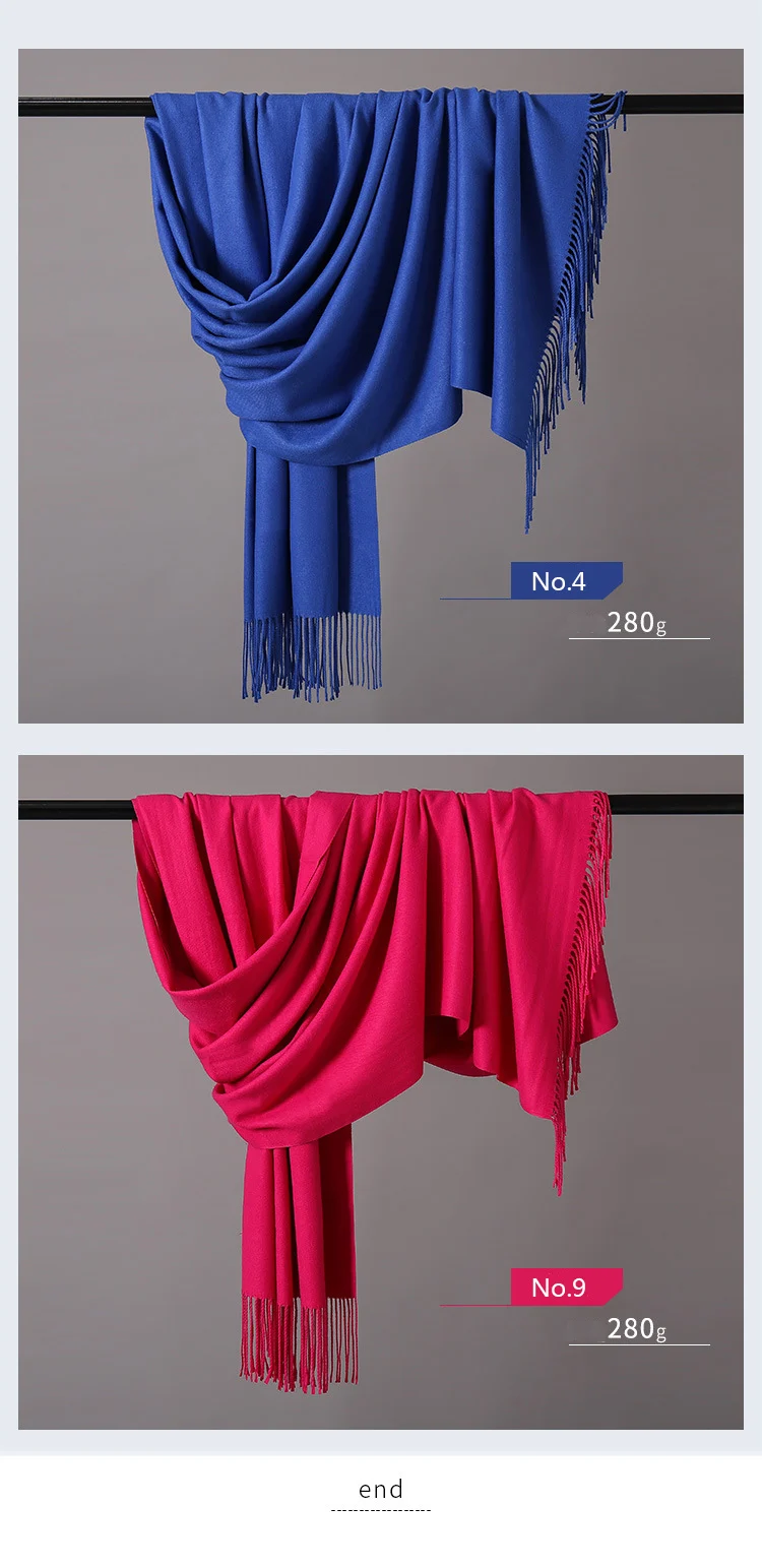 20 цветов, персонализированная одноцветная кисточка для женщин, шарф с вышивкой, на заказ, кашемировый зимний шарф для девушек, шаль, шарф, подарок