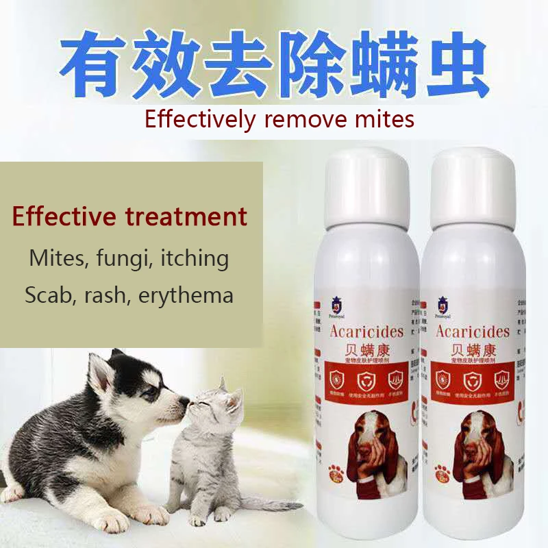 Dog Skin Ulcer Spray 120ml Pet Fungal Infection Dermatitis Mite Itching Dog Stain Odor Removers Aliexpress