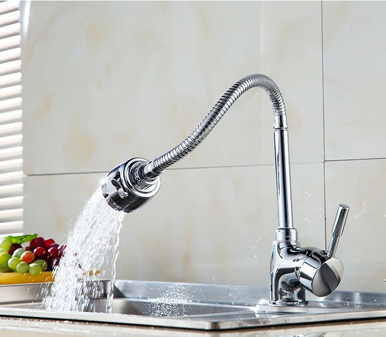 Universal Kitchen Faucet SDSN Home Hot Cold Kitchen Mixer Tap Polished Chrome Kitchen Faucets Copper Brass Kitchen Mixer Taps