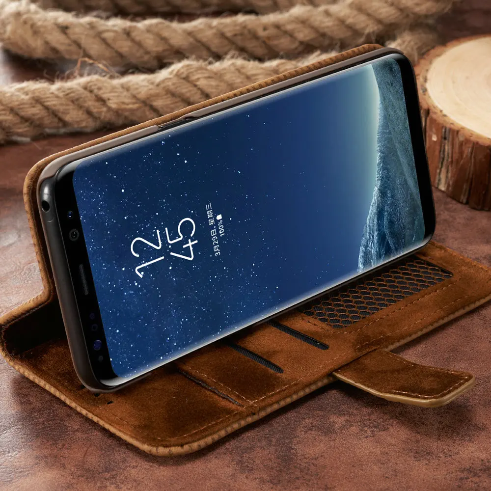 Чехол для samsung Galaxy S10 Plus, винтажный сетчатый дышащий чехол-книжка из кожи Magentic Wallet, чехол для samsung S10 5G S10 E S9